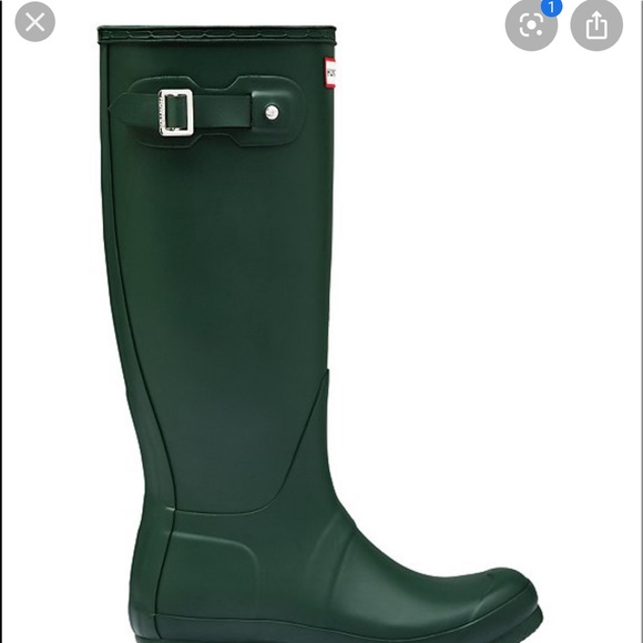 WORN ONCE green matte tall hunter boots - Picture 3 of 3